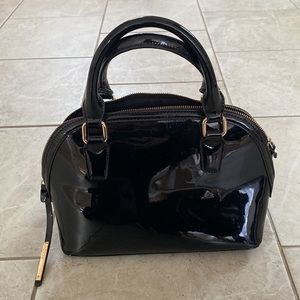 BCBG Paris Black Pleather Tote Bag
